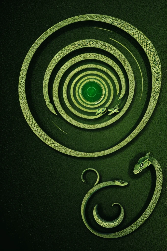 Green serpent encircling the globe