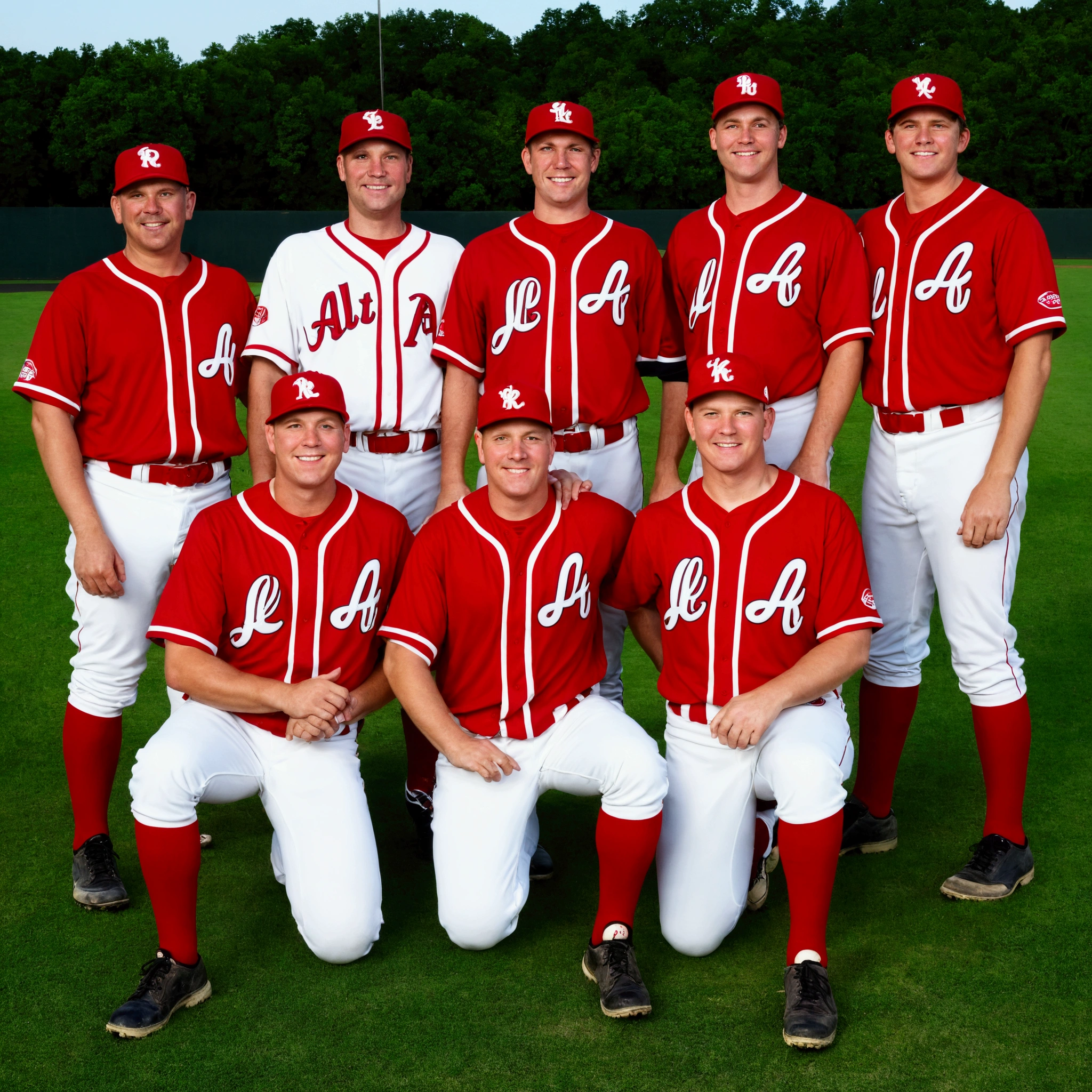One person、Alafed baseball player in red and white uniform poses for photo, Chuck Clayton portrait, Greg Lutkoski, Jason Engle, Greg Rutkowski, Jonathan Winterhart, dave carson, Corey Loft Ice, Greg Rutkowski」, Greg Rutowski, Clay Wilson, Greg Lukowski, Greg Rutkouki, Greg Rutkowski, Matt Murphy
