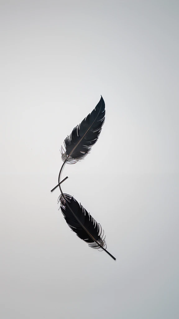 A minimal, modern, simple, cinematic logo design for the brand “Penamemoria". Create a modern, minimalistic, high-quality, logo of a dreamy. fantastic, poetic, masterpiece feather of Memories