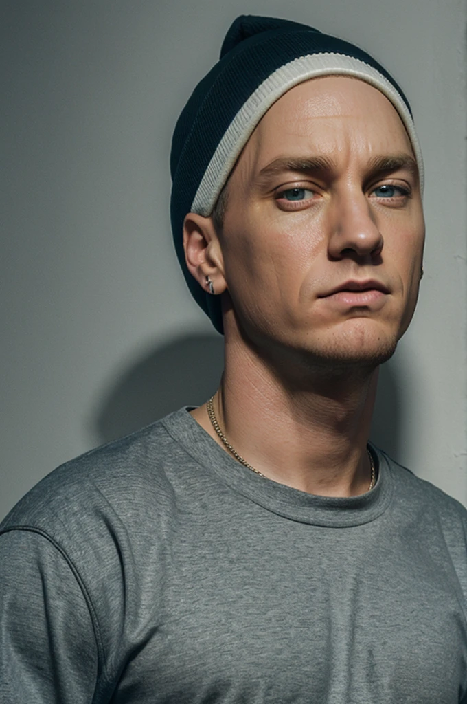 make an image of a mix between Eminem and an abdomen