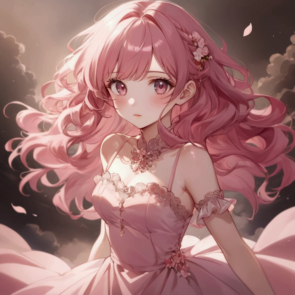 anime girl with pink hair and pink dress in a cloud, beautiful anime portrait, cute anime waifu in a nice dress, beautiful anime girl, guweiz, anime visual of a cute girl, anime moe artstyle, beautiful anime woman, detailed digital anime art, beautiful anime art style, portrait of an anime girl, young anime girl, high quality anime artstyle