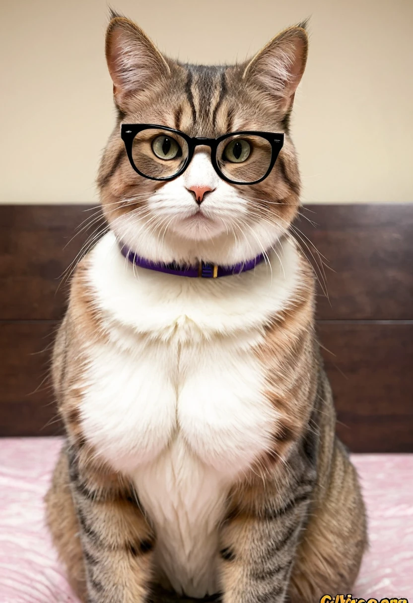 Sexy furry cat nerd woman big size cilicone tits