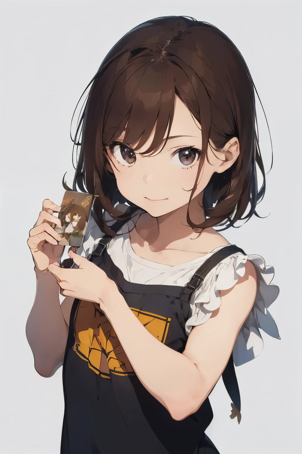 ((best qualityer, proffesional)), ((アニメ)), (illustration), (cenário com illustration realismo) charachter: (1 aged 9 years old), brown hair color, Shoulder length hair, simple children's clothing, no earrings or feminine adornments, innocent looking, not sexy model BreakDomainAnime, gameasset