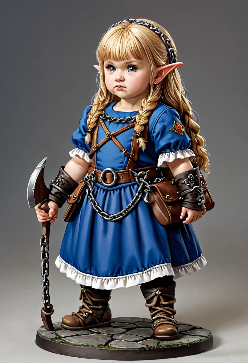 dwarf with corssbow and heavy chain dress