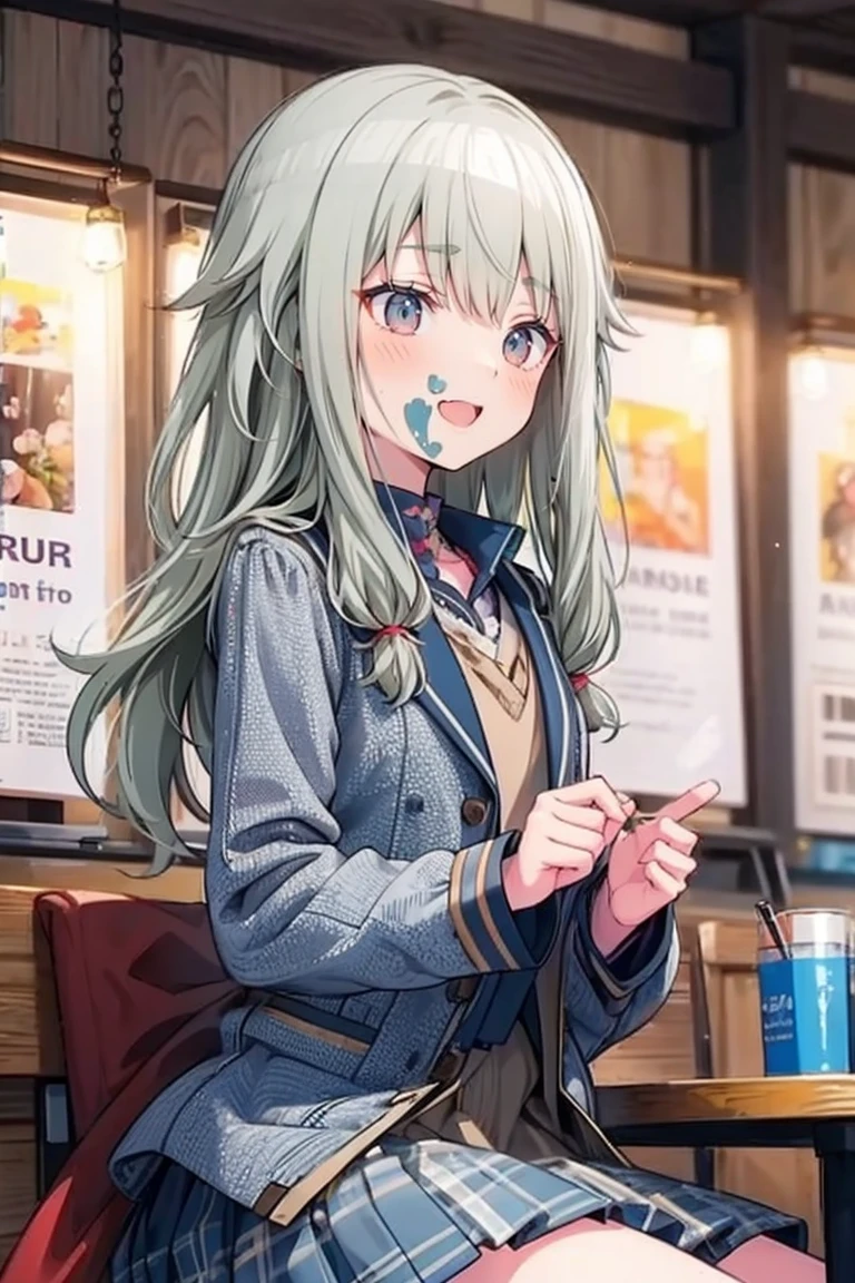 (8k, 最high quality)、Ultra-high resolution、Adorable、最high quality, beautiful, Absurd beauty、masterpiece、Best image quality、(Front facing)、good feeling、smile,Face the camera、Smile、smile、Small face、Adorable満面のsmile, 最high quality、female、Looks 20 years old、1 person、masterpiece, Most detailed、、blazer、skirt、 high quality、Shiny Hair、非常に細かくてbeautiful明るい目、Medium chest、nose blush、非常に精細でクリアでbeautiful顔, Awards, (Anatomically correct)、The whole body is visible、Focus on the face