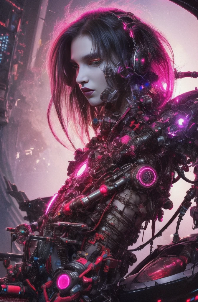 magenta tone, cyber punkワールド上の女兵士, Cyber Soldier, Female Cyborg Soldier, Strangely glowing neon lights, Firearms, machine gun, Bazooka, Very beautiful and detailed, Beautiful and delicate eyes,ear piercing、（（Vibrant color scheme））, Black leather jacket, Delicate features with glossy lips and textured skin、Very detailed, Super complicated, High-quality images、Full Body Shot、Multiple Exposure Photography、Create images with amazing effects、Use a glamorous style、Digital art inspired by Ignacy Witkiewicz, Featured on cgsociety, Gothic art, Natalie Shaw Tom Bagshaw, Heavenly beauty, In the world of red dreams, Red ornaments, bright red, Profile photo 1024px, cyber punk hacker, Portrait of a digital shaman, Digital Artist, cyber punk))), cyber style, cyber punk horror style, タデウシュ・プルシュコフスキによるcyber punkアート, It was a hot topic on Art Station....., 詳細なcyber punkのイラスト, 高度なデジタルcyber punkアート, cyber punkマシンのポートレート, デジタルcyber punk - アニメアート, デジタルcyber punkアニメアート, cyber punkをテーマにしたアート, 夢のようなcyber punkガール, cyber punk))))), hacker, Cyberpsycho, Ghost in the machine, Android Mystic, Digital Art, Digital Artファンタジー, 美しいDigital Art, 素晴らしいDigital Art, ファンタジーDigital Art, Detailed digital 3D art, colorfull Digital fantasy art, 素晴らしいDigital Art, 素晴らしいDigital Art, Digital fantasy art ), Digital fantasy art, 息を呑むようなDigital Art, detailed ファンタジーDigital Art, 精巧なDigital Art, The female demon living in the machine, Profile photo 1024px, cyber punk hacker, Portrait of a digital shaman, Digital Artist, cyber punk))), cyber style, cyber punk horror style, cyber punk))))), hacker, Cyberpsycho, Android Mystic, Digital Art, Beautiful artwork illustration, Highest quality, The perfect angle, Perfect composition, Best Shot, Official Art, Cinematic Light, Figurative art, 美しく表現力豊かなDigital Art, Front shot
