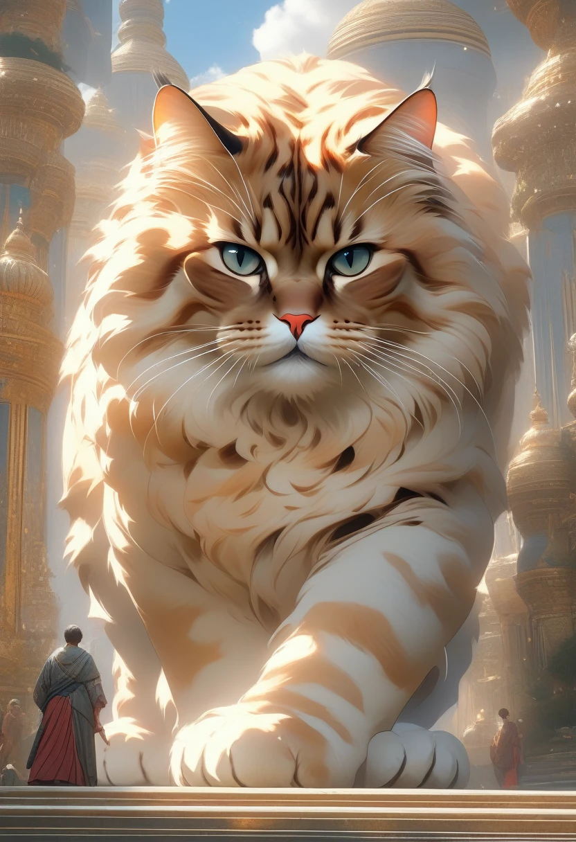 ((Masterpiece)), ((Best Quality)), (Very Detailed), ((Very Detailed)), 4K, (8K), very aesthetic, absurdres highres, Giant cat,
