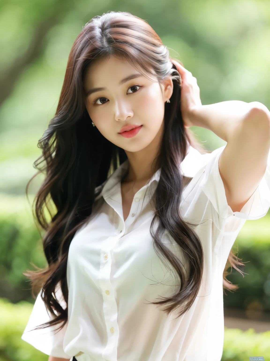 arafed woman in a white shirt posing for a picture, beautiful south korean woman, korean girl, gorgeous young korean woman, beautiful young korean woman, heonhwa choe, young adorable korean face, female actress from korea, korean woman, wan adorable korean face, lee ji-eun, lee ji - eun, jaeyeon nam, cute korean actress
