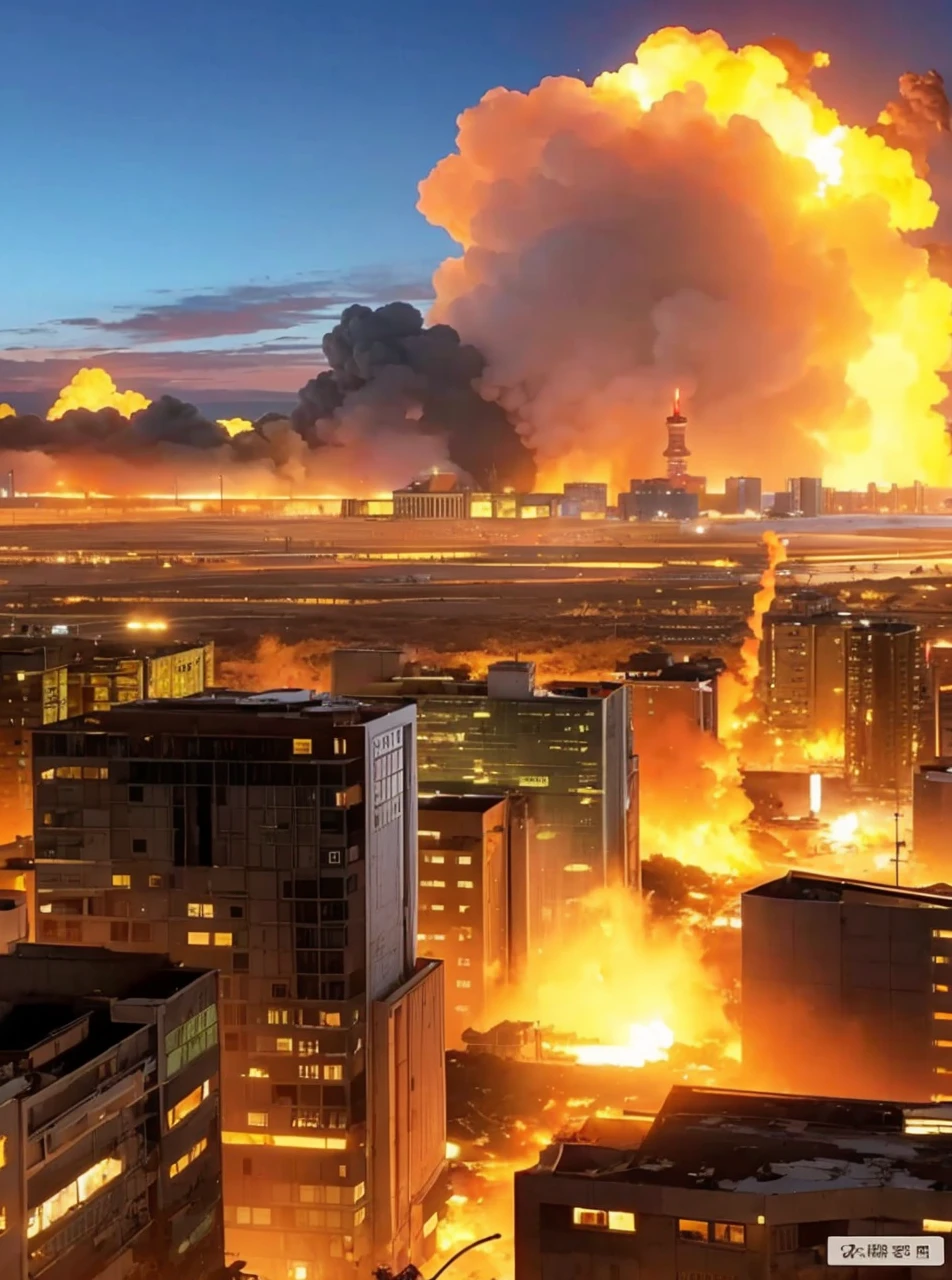 Taiwan,Building 101,under nuclear attack,Flames bursting into the sky,reality,