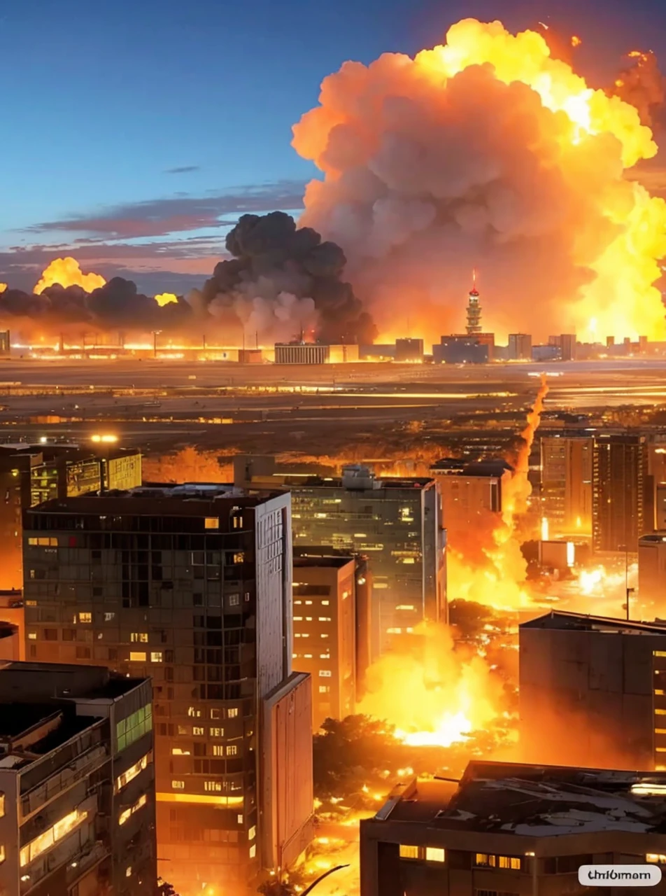 Taiwan,Building 101,under nuclear attack,Flames bursting into the sky,reality,