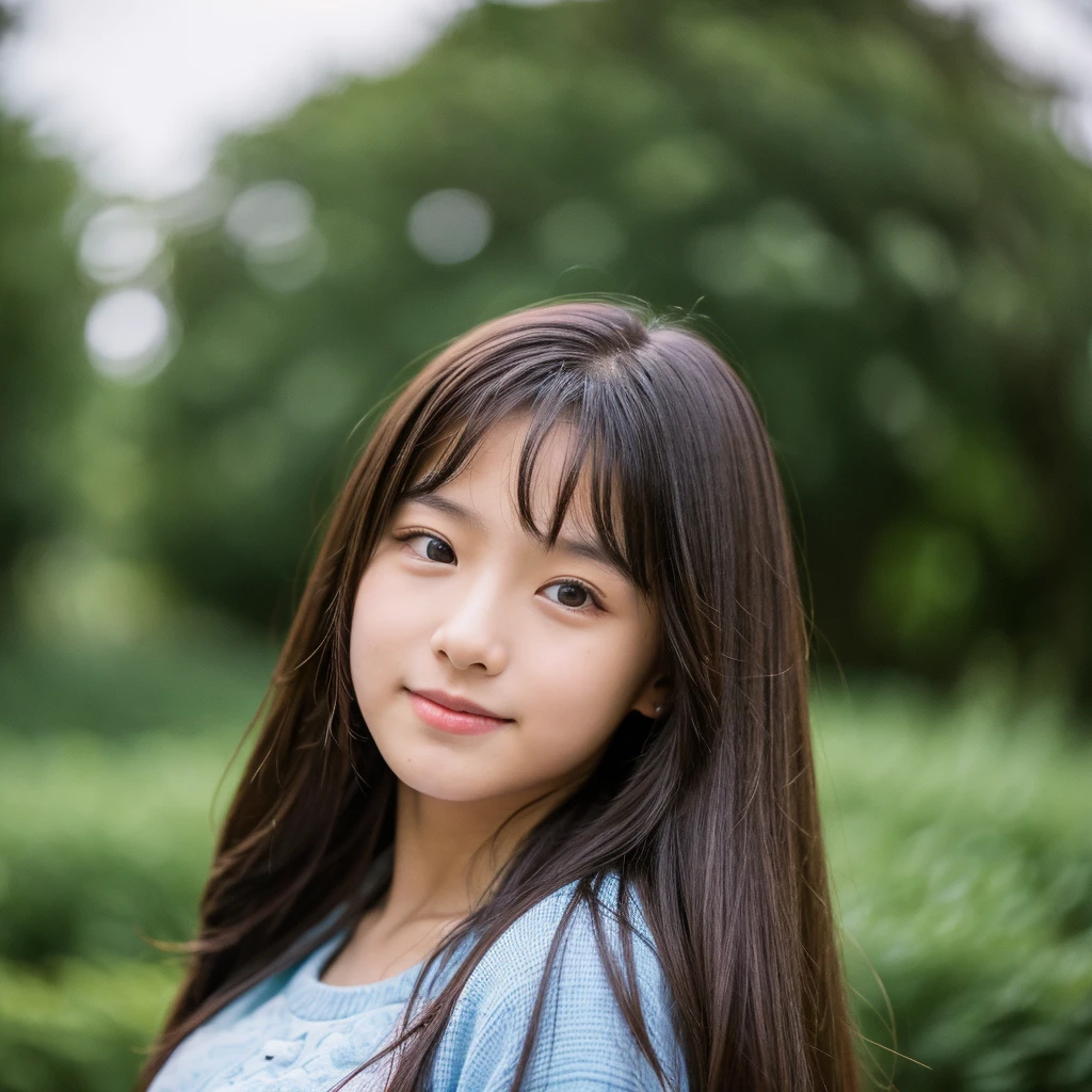 Young girl, long hair