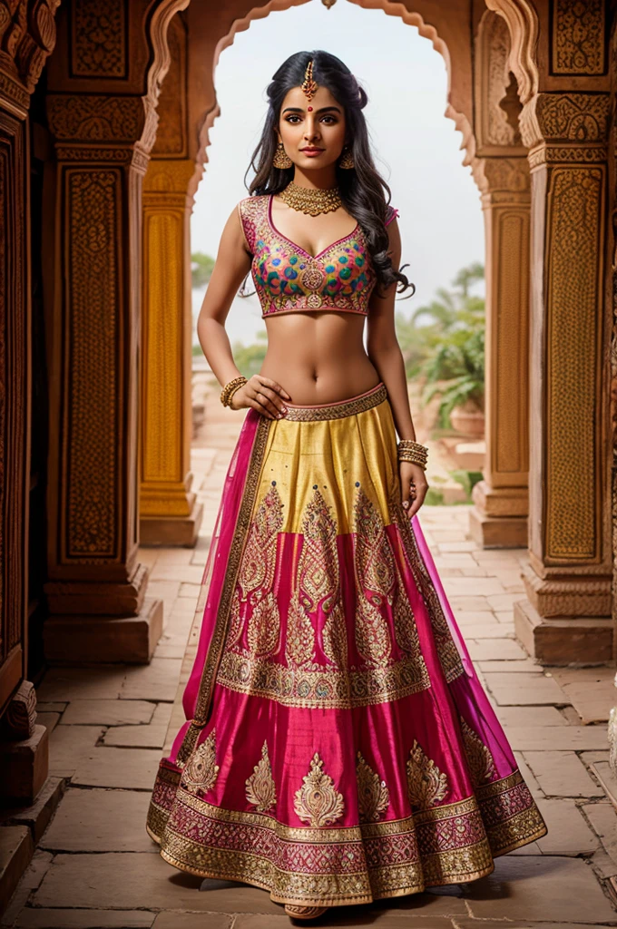 Vrindavan inspired multicolored lehenga