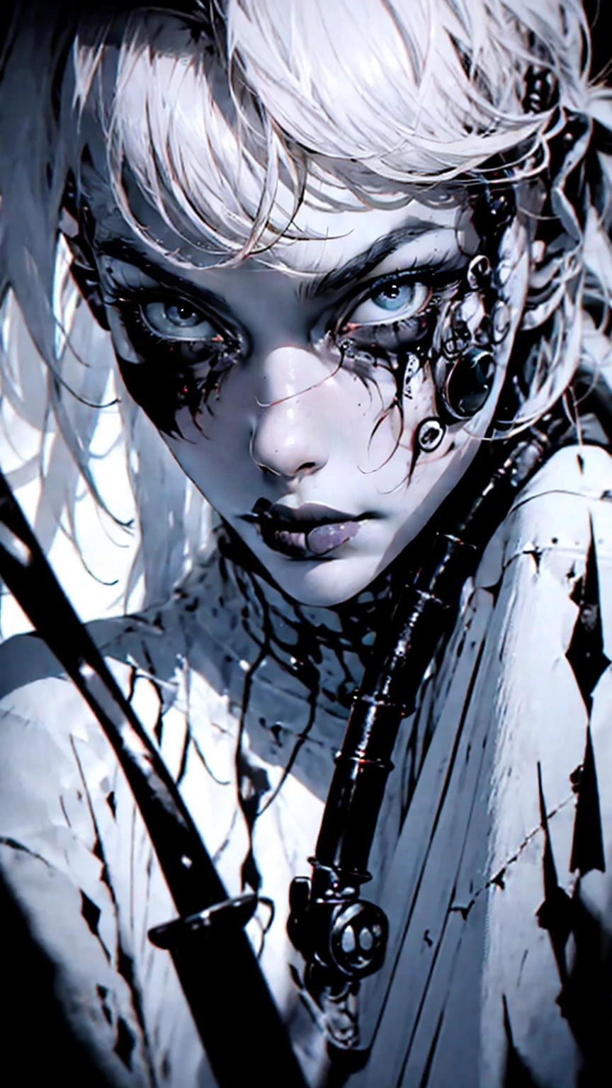 A killer:
NSfW, highres, realistic, detailed portrait, intense eyes, sinister expression, dark atmosphere, eerie lighting, sharp focus, horror theme, menacing, bloodstained knife, chilling background, suspenseful mood, mysterious figure, sinister shadows, macabre scene, tense and thrilling, fear-inducing, psychological suspense, dramatic storytelling, hauntingly beautiful, twisted and distorted features, eerie ambiance, disturbing and unsettling, hair-raising, bone-chilling, heart-pounding, gripping, nightmarish, pulse-pounding, spine-tingling.