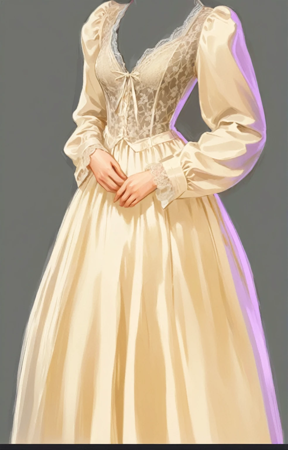 beautiful illustration, ultra-detailed, masterpiece, victorian nightwear, lace,  шифоновое платье