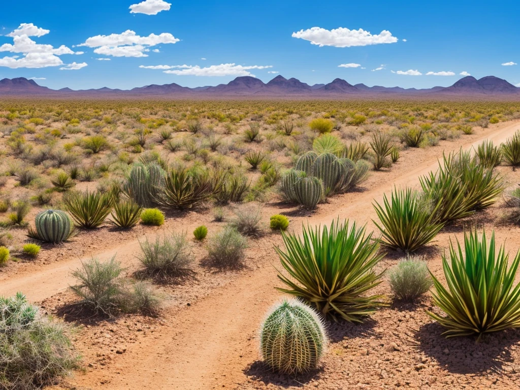 paisagem, Cactus plants in a desert area with a sky background, caatinga, paisagem do deserto, serene desert scenery