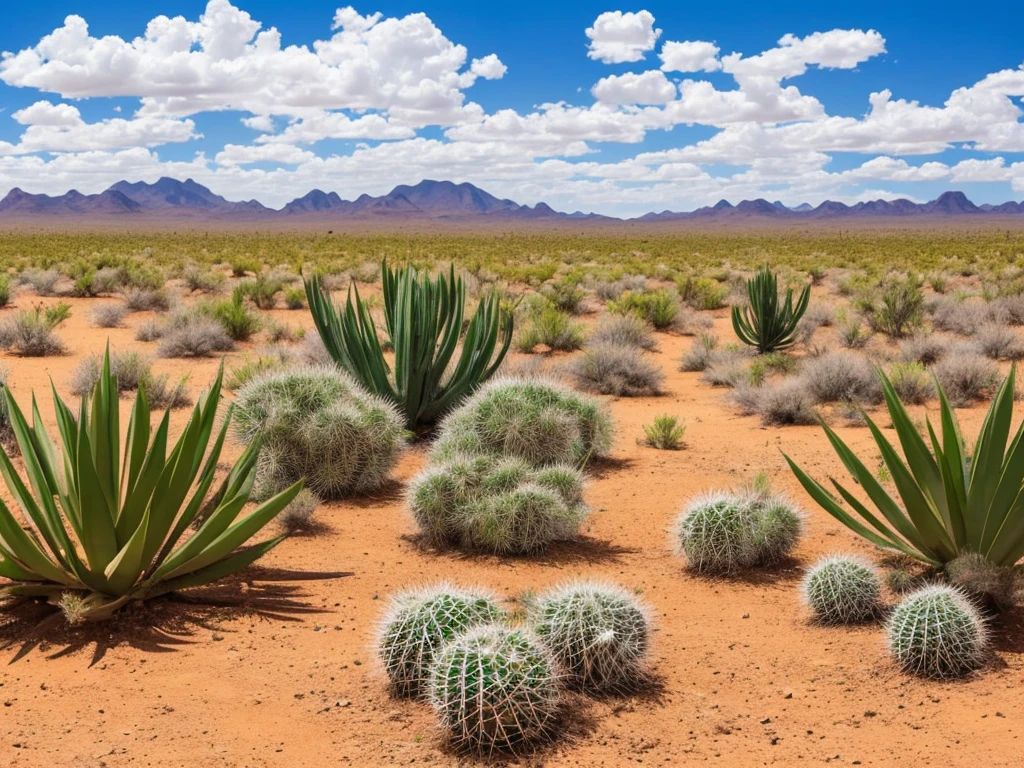 paisagem, Cactus plants in a desert area with a sky background, caatinga, paisagem do deserto, serene desert scenery