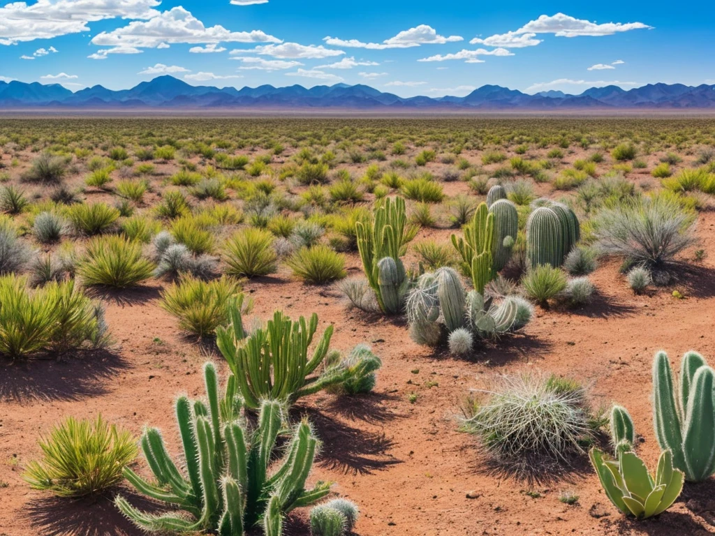 paisagem, Cactus plants in a desert area with a sky background, caatinga, paisagem do deserto, serene desert scenery