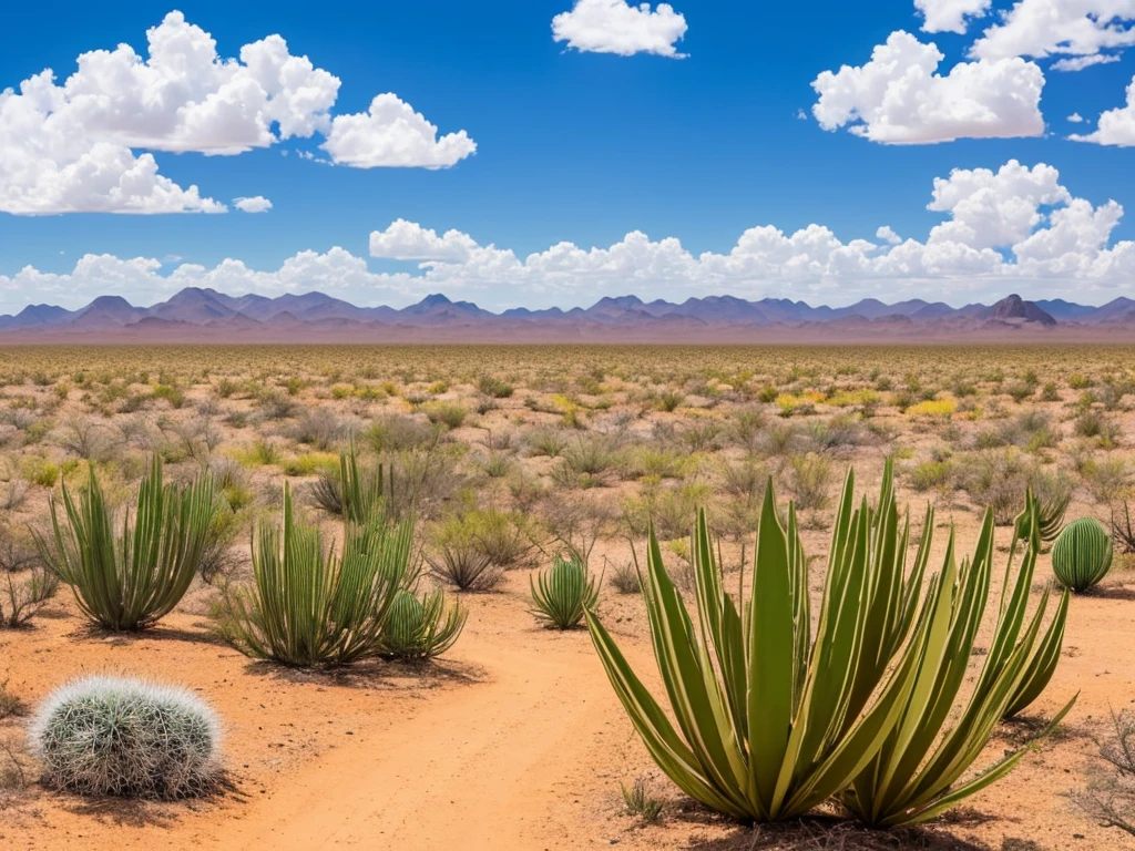 paisagem, Cactus plants in a desert area with a sky background, caatinga, paisagem do deserto, serene desert scenery