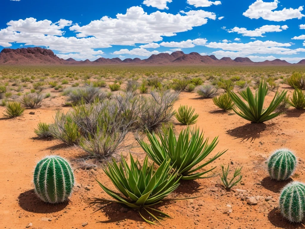 paisagem, Cactus plants in a desert area with a sky background, caatinga, paisagem do deserto, serene desert scenery