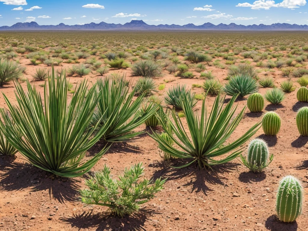 paisagem, Cactus plants in a desert area with a sky background, caatinga, paisagem do deserto, serene desert scenery