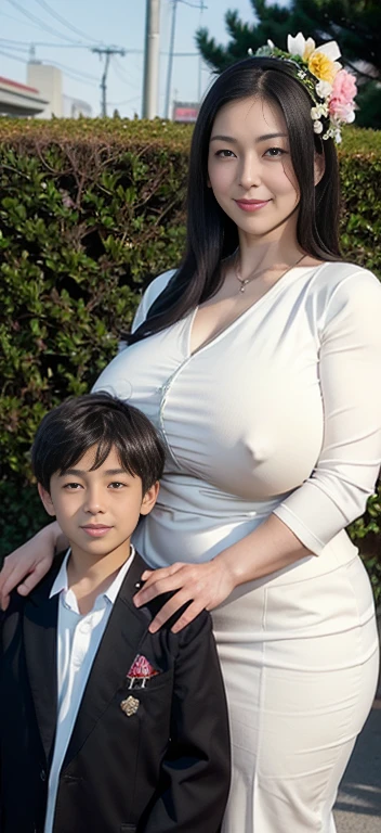 Completely naked。Lower body naked、Mother and 1 man、2 Parent-child(Mother and her high school son)photograph、The most beautiful and pure Mother in Japan((A 39-year-old beautiful mature woman with a modest and simple appearance, But her body is the most erotic..))And my cute son(high school studentMother is beautiful with a thin, A little weak々Funny face.))((Mother(Smooth long black hair)息子との記念photograph))、A Mother with a voluptuous body、My son is a handsome high school student.、Huge breasts that are too big and saggy、Formal Wear、RAW development、Realistic、A commemorative photo of Mother and son In front of the school gate、Mother and son with arms folded、((The Mother is taller than her son))、((Only my son wears the uniform.))、((My Mother is wearing a graduation outfit with artificial flowers on her chest))、((In front of the school gate)),,(Big Ass) ( Plus Size BBW Big ,Grass, (Wide Loot)Abnormally enlarged hips,Thick body ,Fat body , Curved body, Widest Hips , Thick waist ,Widest chest, Thick chest