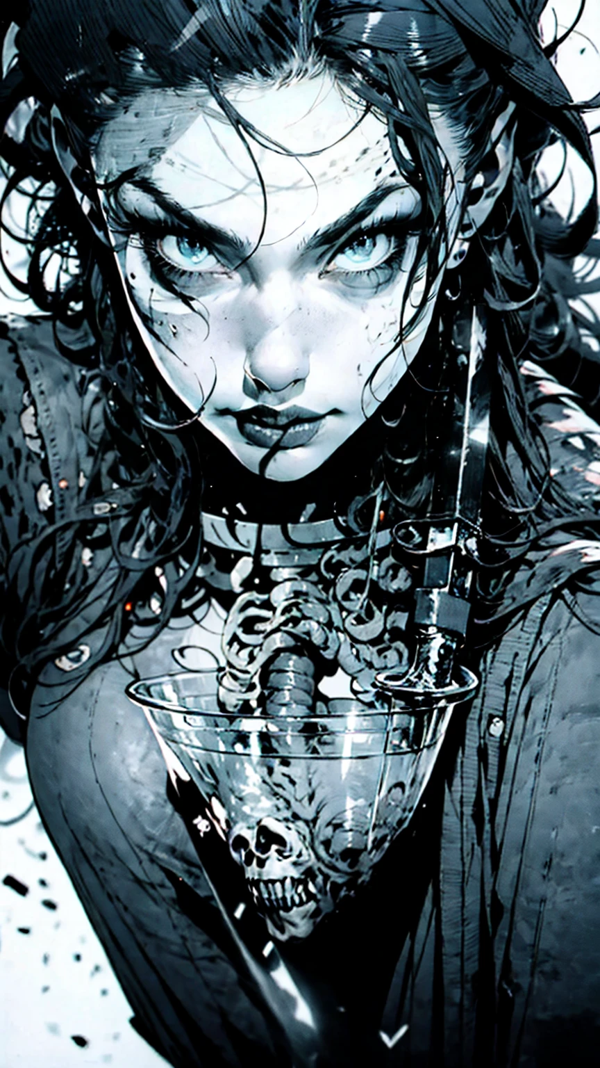 A killer:
NSfW, highres, realistic, detailed portrait, intense eyes, sinister expression, dark atmosphere, eerie lighting, sharp focus, horror theme, menacing, bloodstained knife, nipples, chilling background, suspenseful mood, mysterious figure, sinister shadows, macabre scene, tense and thrilling, fear-inducing, psychological suspense, dramatic storytelling, hauntingly beautiful, twisted and distorted features, eerie ambiance, disturbing and unsettling, hair-raising, bone-chilling, heart-pounding, gripping, nightmarish, pulse-pounding, spine-tingling.
