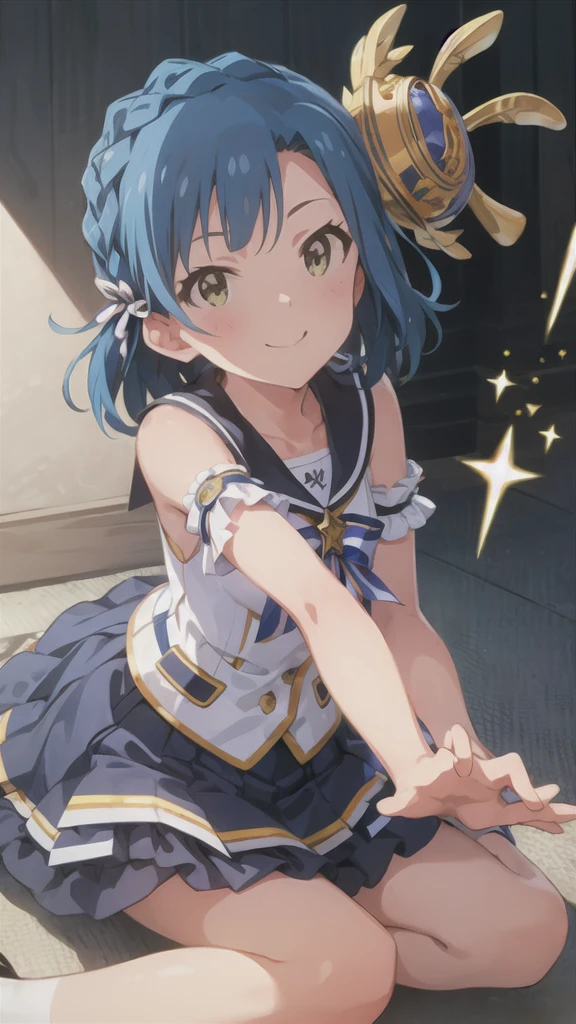 16k,yuriko nanao, (million live), (Highest quality, 8k, masterpiece, Super detailed:1.2), Movie angle,
One girl, alone, skirt, smile, View your viewers, Sailor collar, pleated skirt, Short sleeve, , blush, Seraphim, clavicle, ribbon, Upper Body, Style your hair, Wind, Floating Hair,beautiful face, beautiful eyes,details eyes