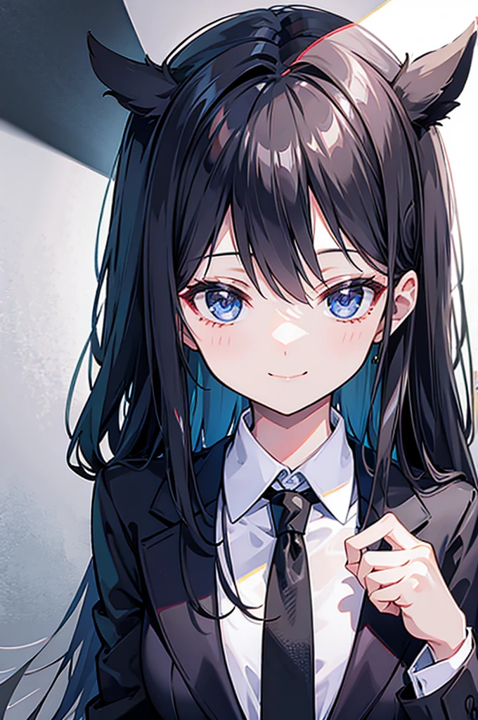 Black Suit girl tie smile