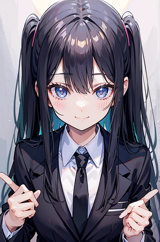 Black Suit girl tie smile