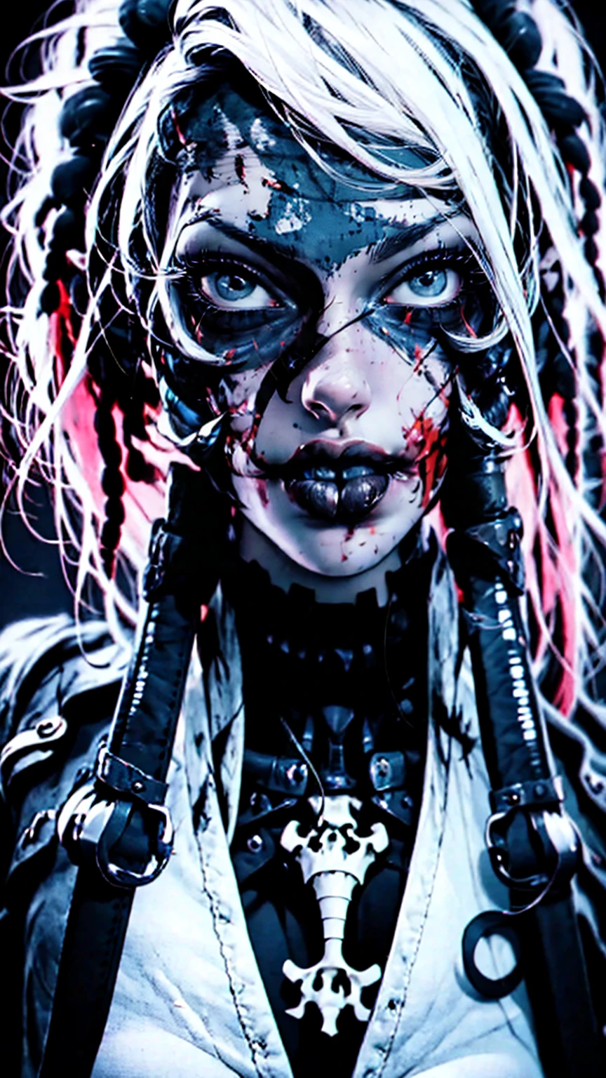 A killer:
NSfW, highres, realistic, detailed portrait, intense eyes, sinister expression, dark atmosphere, eerie lighting, sharp focus, horror theme, menacing, bloodstained knife, nipples, chilling background, suspenseful mood, mysterious figure, sinister shadows, macabre scene, tense and thrilling, fear-inducing, psychological suspense, dramatic storytelling, hauntingly beautiful, twisted and distorted features, eerie ambiance, disturbing and unsettling, hair-raising, bone-chilling, heart-pounding, gripping, nightmarish, pulse-pounding, spine-tingling.