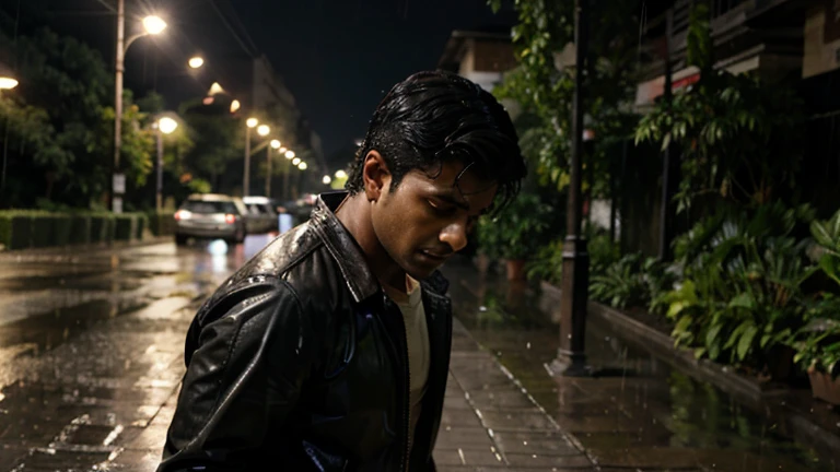 Arjun searching frantically in the rain.