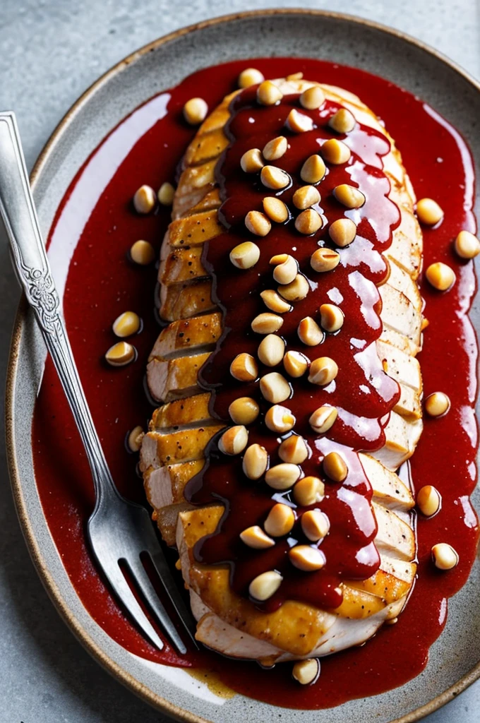 Chicken breast
coated in macadamia nuts,
served with
Davidson plum
sauce