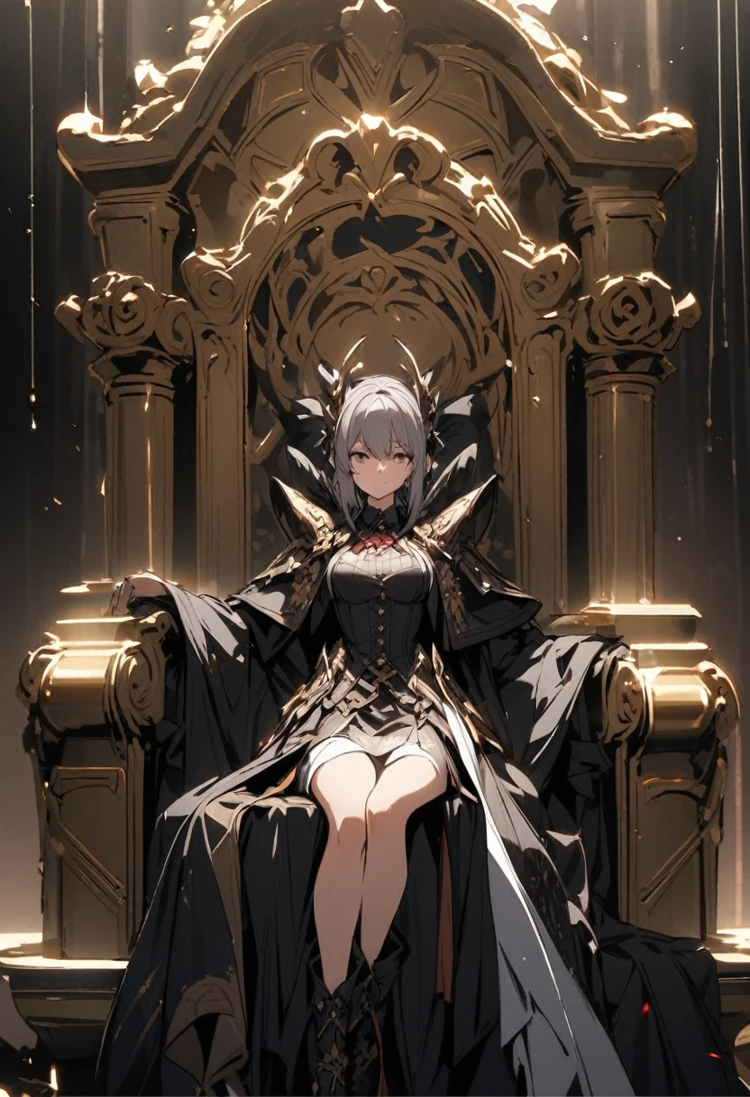 A woman sitting on a throne