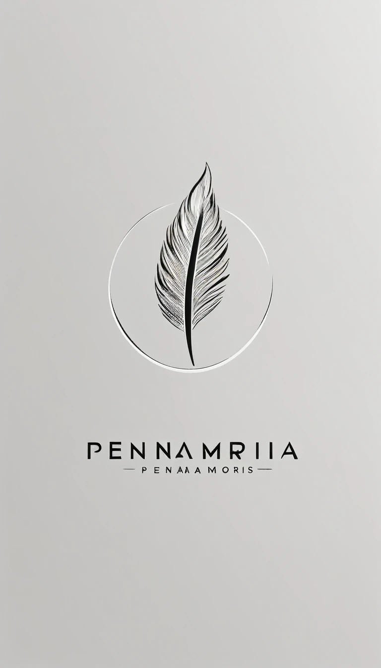 
A minimal, modern, simple, cinematic logo design for the brand “Penamemoria". Create a modern, minimalistic, high-quality, logo of a feather of memories