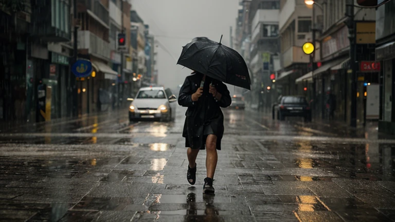 Heavy rain starts pouring.