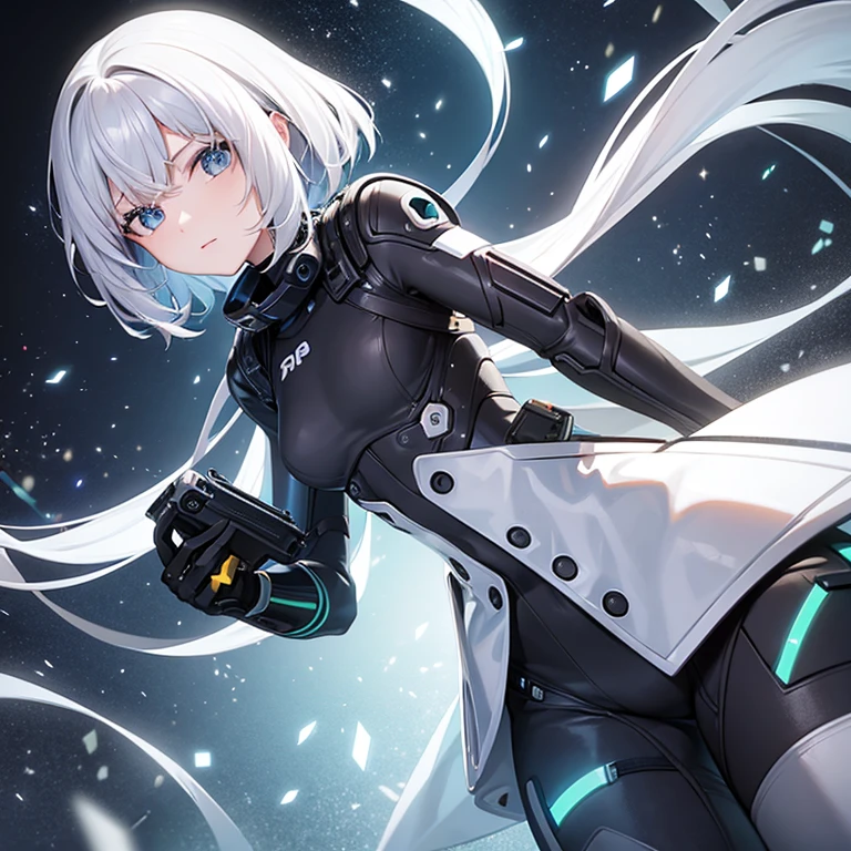 science fiction, android girl, full armor, metallic skin,