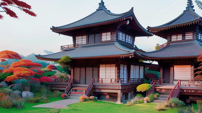 Symbolic Japanese roof、thatched roofs、Tile roof、Old house、Lantern、city