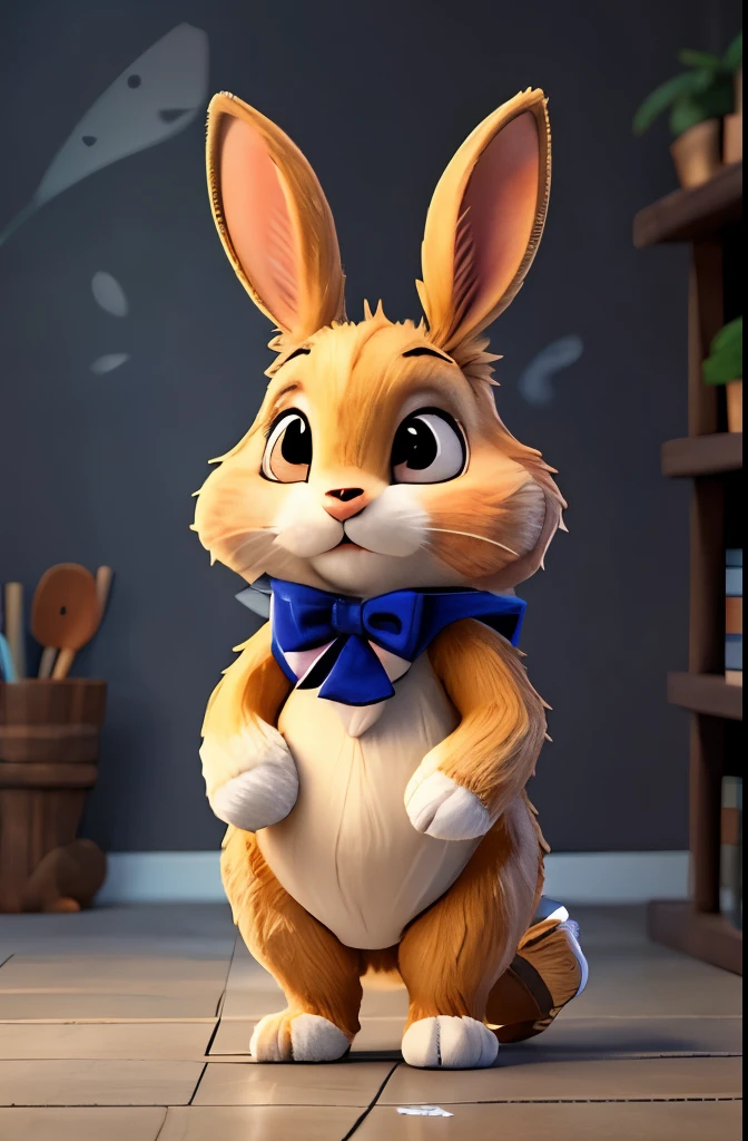 Humanoid rabbit with big hairy tits