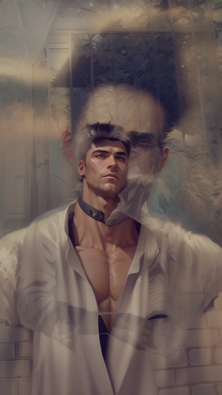 1 man, (male model) hot skin, masterpiece, best quality, most handsome man in the world, by Shen Quan, perfect body, beautiful male model, an attractive man 18-24 years old aesthetic, blossoms in spring, green fields, spring, plains, trees, flowers, blue sky, rough and handsome young man in white transparent robe, white transparent fabric, shirtless jacket shoulders, exposed chest muscles, exposed thighposed transparent white briefs)), (male focus), (smooth body)), smile, super cute, dynamic pose, cool and seductive, dramatic lighting, full body shot, full body shoot, young face, full body, body hairless, skinny tall, fit body, dominant, white or white skin, young face, firm body, hd, natural flesh tone, soft light, highly detailed, looking at the audience, photography, detailed skin, real person, realistic, photorealistic realistic, crazy detail, facial detail, hype maximization, hype surrealism, film, telephoto, lighting complex detail , Highly detailed, Highly detailed, Digital painting, artstation, concept art, smooth, sharp focus, illustration, Unreal Engine 5, 8K, art by Ross Tran and Greg Rutkowski and Alphonse Mucha, UHD, 8k, Show men only .8k Ultra HD, DSLR, dim lighting, high quality, film grain, Fujifilm XT3, male fan, 2-person, two-person model.