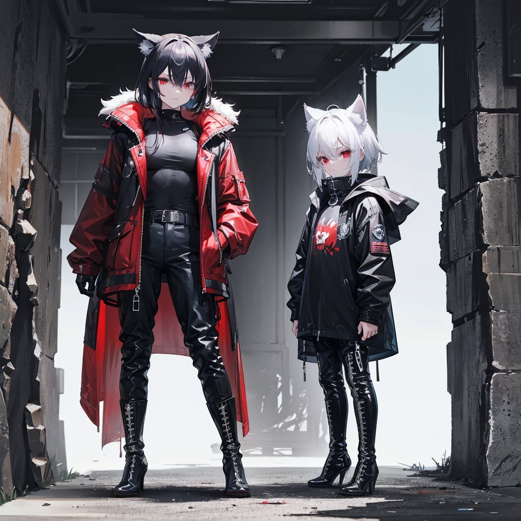 Alone in a dark cave,whole body,Shota,Beastman,Wolf,Wolf Cut,Long Parka,pants,Standing on tiptoes,He looks injured and exhausted.,shortness of breath,sweating,Run,
Lace-up long boots,Stiletto heels,The sole is red in color,whole bodyを鎖で縛られている,Adhesive Restraint,first round