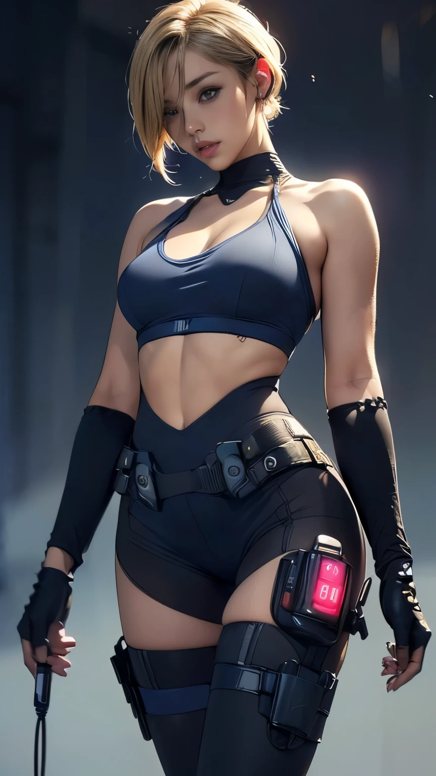 (A woman),(((A female member of the Future Force rides a motorcycle))),((Navy blue tactical tights:1.5)),((earphone:1.5)),((Tactical Holster:1.5)),(Gloves:1.5),(Serious:1.5),(Super short hair:1.5),(Blonde:1.5),(beautiful eyes:1.3),(Very detailedな顔:1.5),((Very detailedな女性の手の描画:1.5)),((muscular:1.5)),(Sexy appearance:1.5),((Thick thighs:1.5)),(Beautiful Body:1.5),((Very sensual:1.5)),(Background is hanger:1.5),(Cyberpunk atmosphere:1.5),(((Blurred Background:1.5))),(Written border depth:1.5),rest(((masterpiece:1.5),(best quality:1.5),(Very detailed:1.5),(high resolution:1.5),(Practical:1.5),(Practical:1.5),(Delicate depiction),(Carefully drawn))),8K,wallpaper
