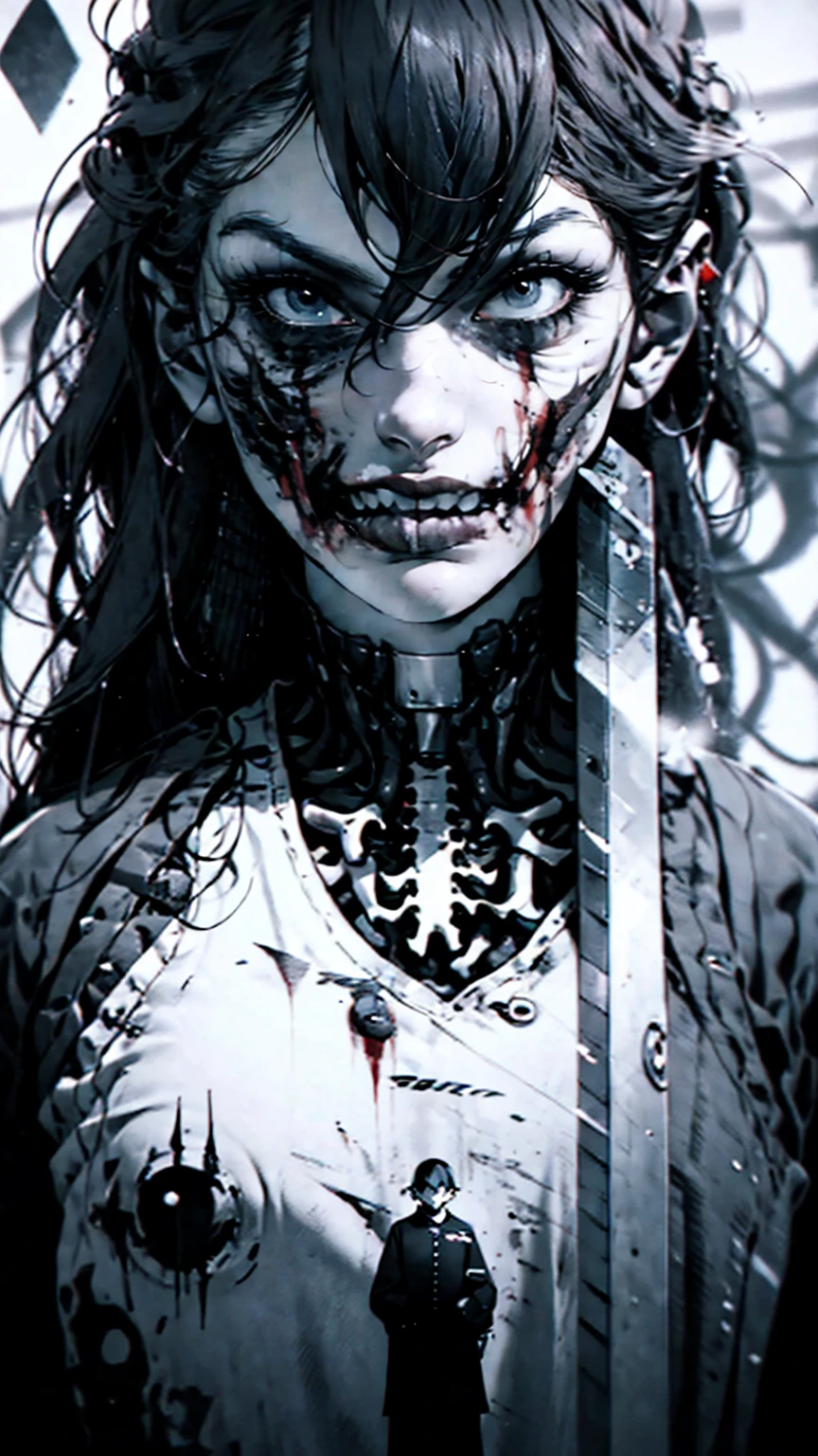 A killer:
NSFW, highres, realistic, detailed portrait, intense eyes, sinister expression, dark atmosphere, eerie lighting, sharp focus, horror theme, menacing, bloodstained knife, (nipple)s, chilling background, suspenseful mood, mysterious figure, sinister shadows, macabre scene, tense and thrilling, fear-inducing, psychological suspense, dramatic storytelling, hauntingly beautiful, twisted and distorted features, eerie ambiance, disturbing and unsettling, hair-raising, bone-chilling, heart-pounding, gripping, nightmarish, pulse-pounding, spine-tingling.