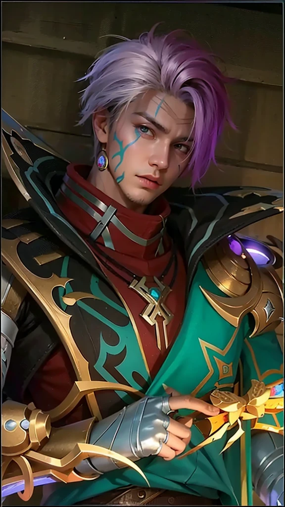 Handsome boy, best quality, photo, 4k,looking at viewer,full body,wear platinum armor,