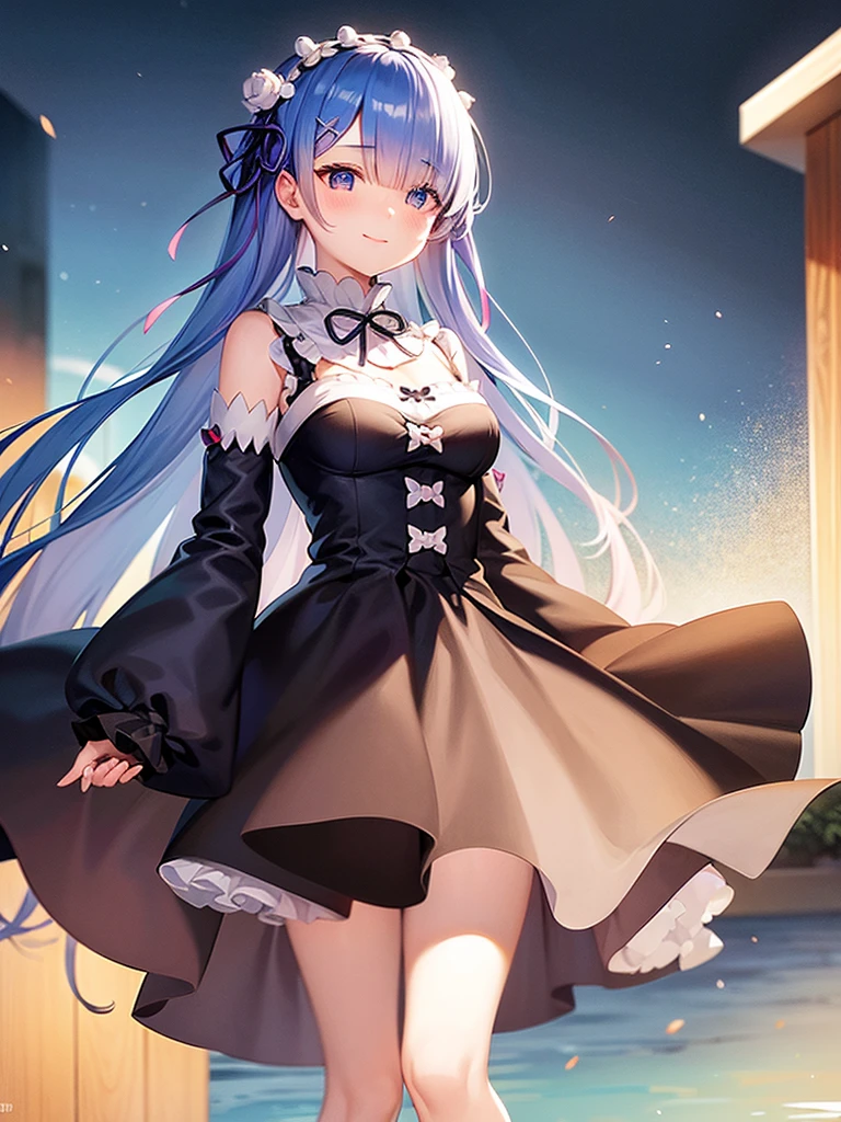Re:Zero、Rem、hair over one eye、Gentle smile、