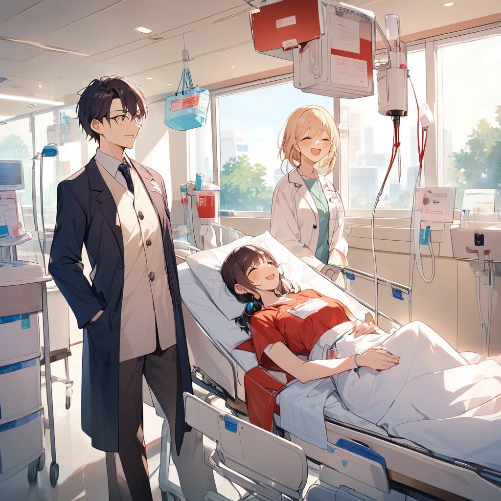 happy atmosphere,encourage,hospital,Donate blood,doctor