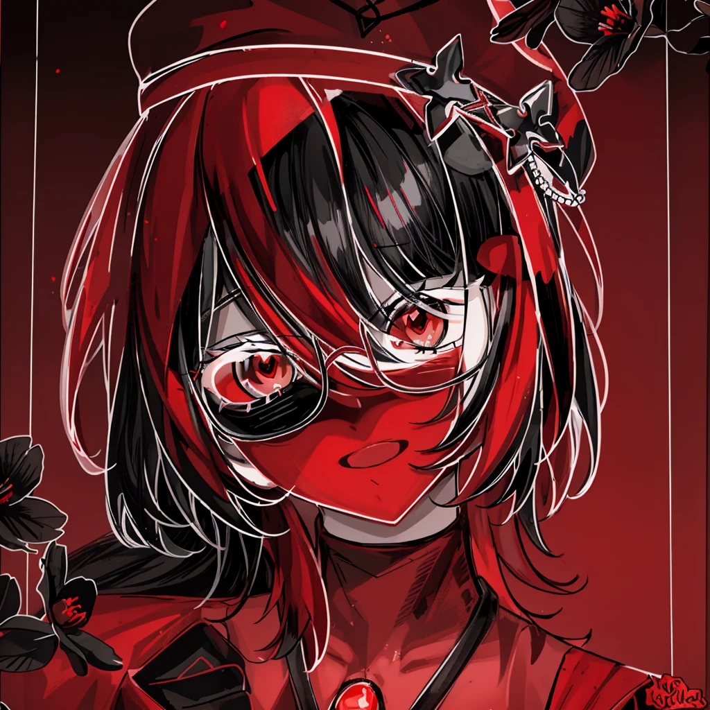 1girl, black hair, (red eye) ,red rose, Red bow, black noble dress ,pale skin,
(high resolution, high detail, best quality), mysterious, elegant, shy