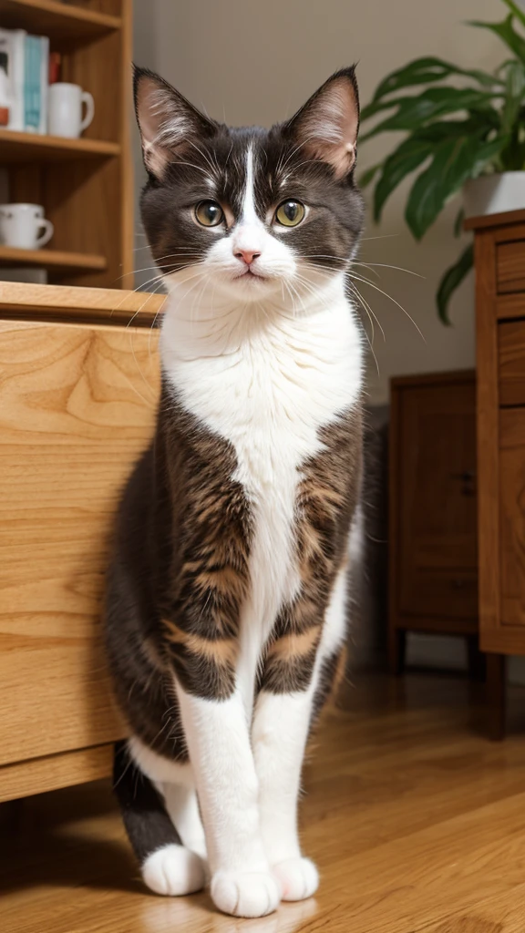 Cute cat standing