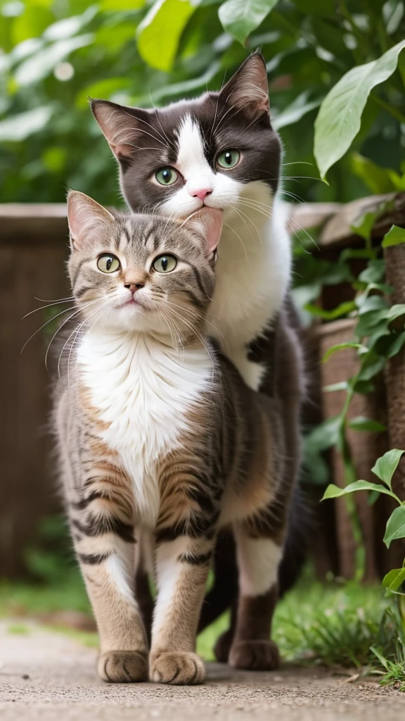 Cute cat standing