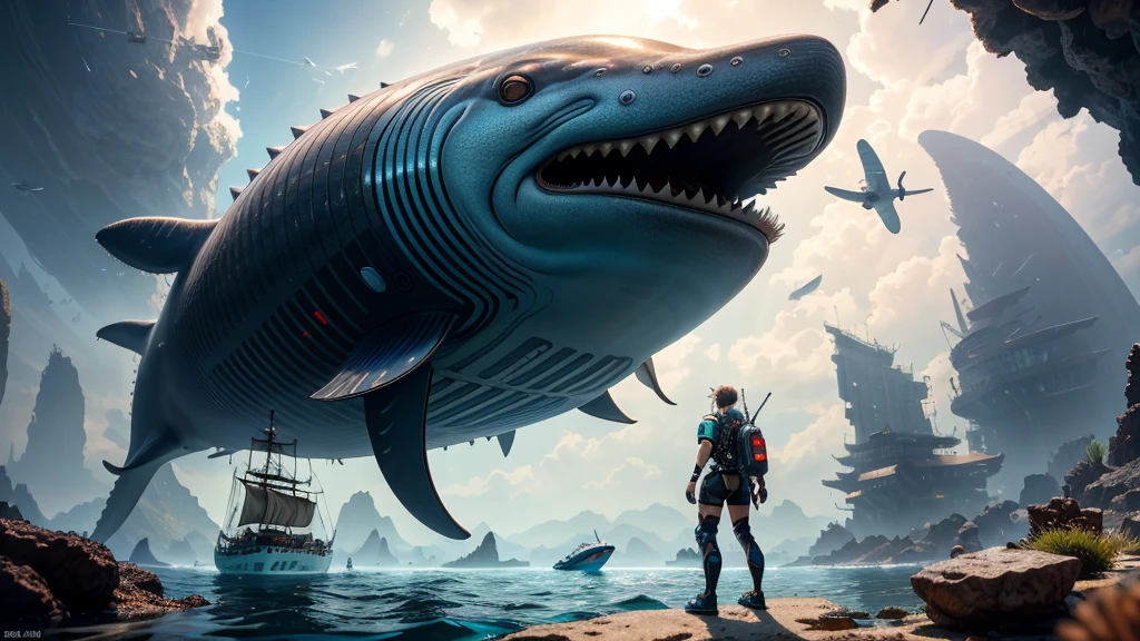highres, shadows, absurdres, best_quality, ultra_detailed, 8k, extremely_clear, photograph, beautiful, sharp focus, hdr,
underwater, giant whale, fantastic location, dream, flying, underwater cyberpunk city