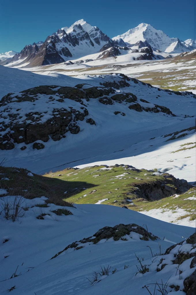 grassland,Snow Mountain,Blue sky,Fresh,photography